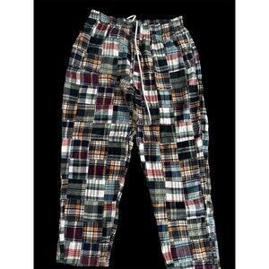 Urban Outfitters Madras Plaid Preppy Patchwork Lounge Pajama Bottoms Unisex XL